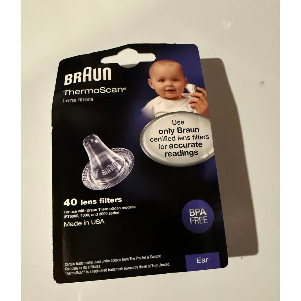 Braun ThermoScan Lens Filters 40‎ Count Ear Thermometer Covers IRT6000 4000 3000